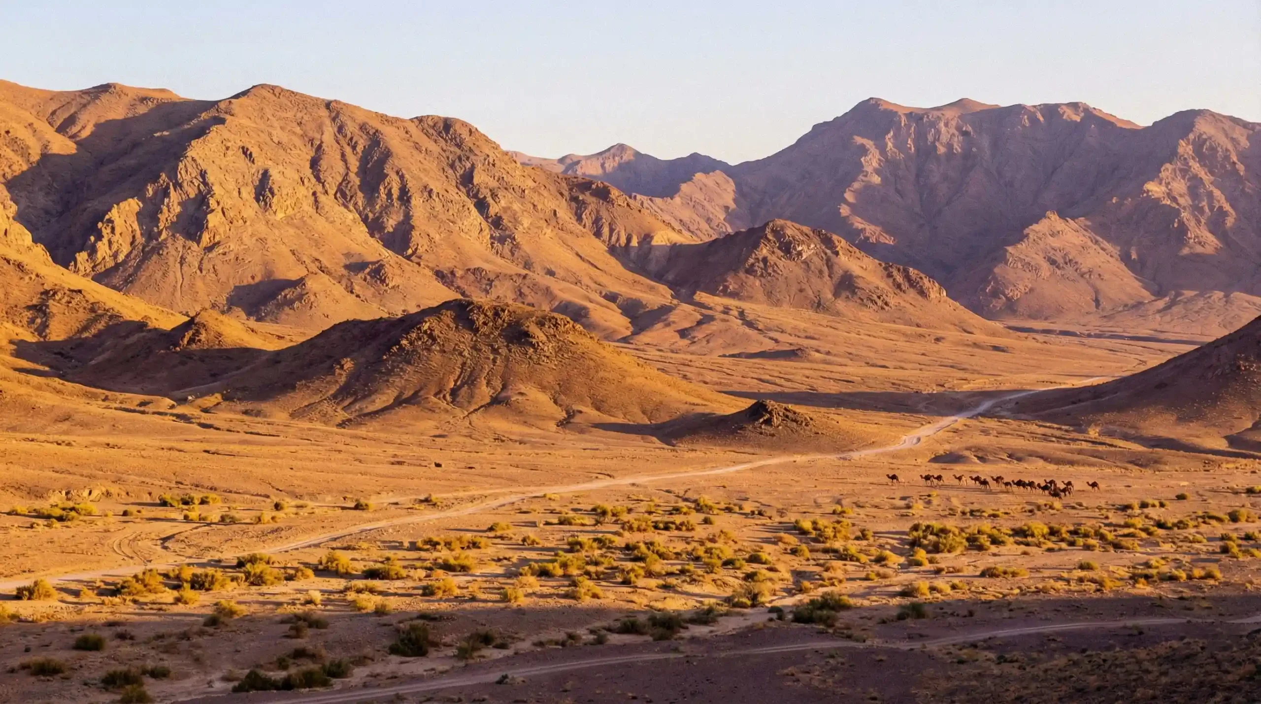 Cinematic landscape of Kerman mountains, the authentic source of wild Persian Black Caraway